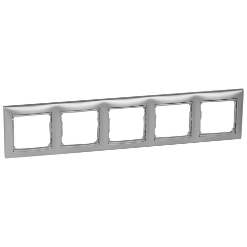 Рамка 5-постовая Legrand Valena алюминий 770155 Рамка 5-постовая Legrand Valena алюминий 770155