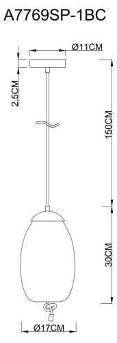 Подвесной светодиодный светильник Arte Lamp Cody A7769SP-1BC Подвесной светодиодный светильник Arte Lamp Cody A7769SP-1BC