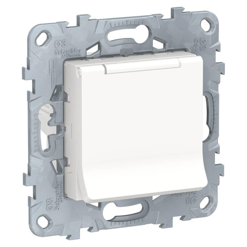 Розетка Schneider Electric Unica New с/з со шторками, с крышкой 16A 250V NU503718TA Розетка Schneider Electric Unica New с/з со шторками, с крышкой 16A 250V NU503718TA
