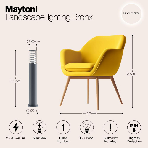 Ландшафтный светильник Maytoni Outdoor O576FL-01GR1 Ландшафтный светильник Maytoni Outdoor O576FL-01GR1