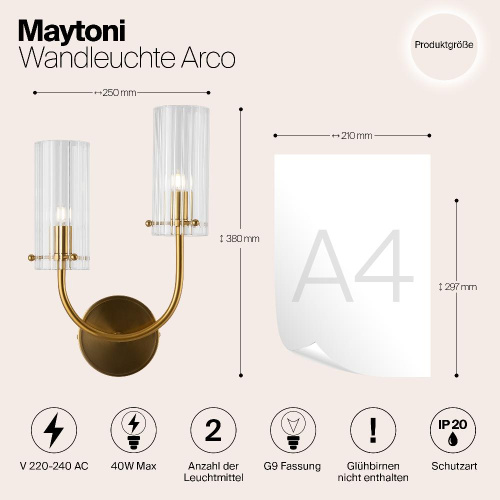 Бра Maytoni Arco MOD223WL-02BS1 Бра Maytoni Arco MOD223WL-02BS1