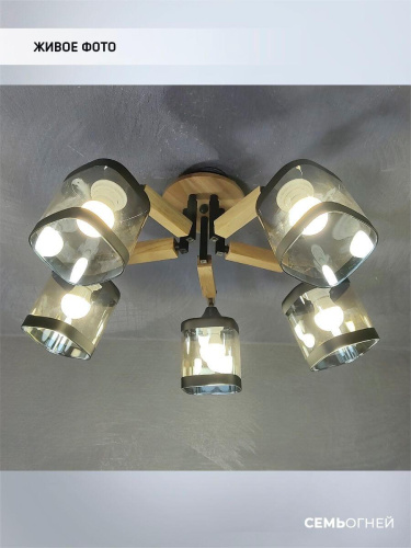 Потолочная люстра Seven Fires Kaleri WD3506/5C-BK-AM Потолочная люстра Seven Fires Kaleri WD3506/5C-BK-AM