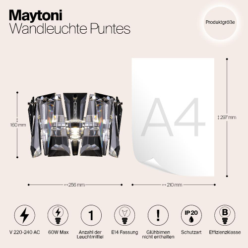 Настенный светильник Maytoni Puntes MOD043WL-01CH Настенный светильник Maytoni Puntes MOD043WL-01CH