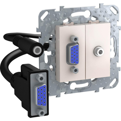Розетка компьютерная VGA+Minijack Schneider Electric Unica MGU5.932.25ZD Розетка компьютерная VGA+Minijack Schneider Electric Unica MGU5.932.25ZD