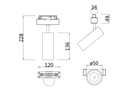 Трековый светодиодный светильник для магнитного шинопровода Maytoni Technical Focus Led TR019-2-10W3K-W Трековый светодиодный светильник для магнитного шинопровода Maytoni Technical Focus Led TR019-2-10W3K-W