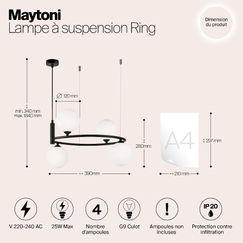 Подвесной светильник Maytoni MOD013PL-04B Подвесной светильник Maytoni MOD013PL-04B