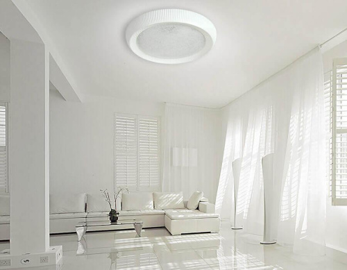 Потолочный светодиодный светильник Ambrella light Orbital Crystal Sand FS1240 WH/SD 48W D500 Потолочный светодиодный светильник Ambrella light Orbital Crystal Sand FS1240 WH/SD 48W D500