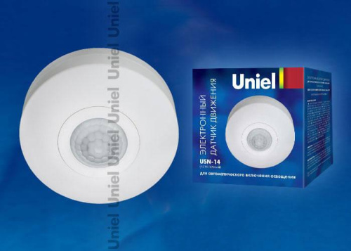 Датчик движения Uniel USN-14-360R-1200W-3LUX-6M-0,6-1,5m/s-WH 06566