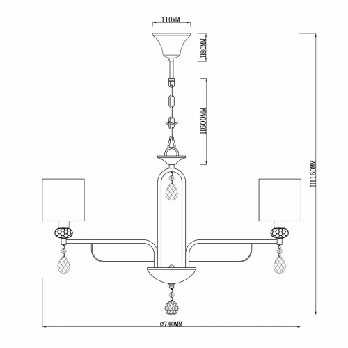 Подвесная люстра Rivoli Flirt 3033-208 Б0037684