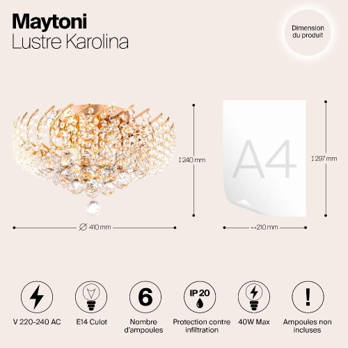 Потолочная люстра Maytoni Karolina DIA120-06-G Потолочная люстра Maytoni Karolina DIA120-06-G