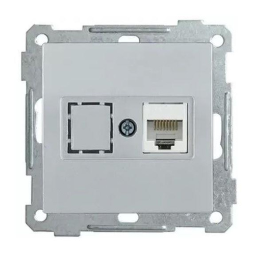 Розетка телефонная RJ11 Mono Electric Despina/ Larissa 3 кат серебро 500-002125-124 Розетка телефонная RJ11 Mono Electric Despina/ Larissa 3 кат серебро 500-002125-124