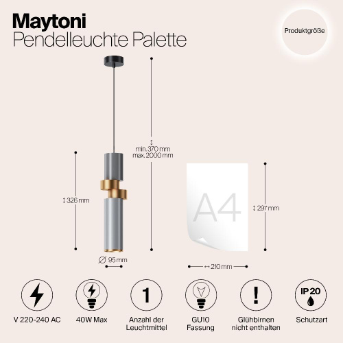 Подвесной светильник Maytoni Palette MOD303PL-01CFL2 Подвесной светильник Maytoni Palette MOD303PL-01CFL2