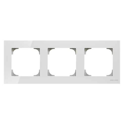 Рамка 3-постовая ABB Sky стекло белое 2CLA857300A3001 Рамка 3-постовая ABB Sky стекло белое 2CLA857300A3001