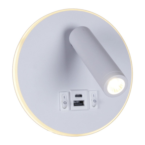 Настенный светодиодный светильник Reluce 86203-9.2-001KT LED12W+USB WT Настенный светодиодный светильник Reluce 86203-9.2-001KT LED12W+USB WT
