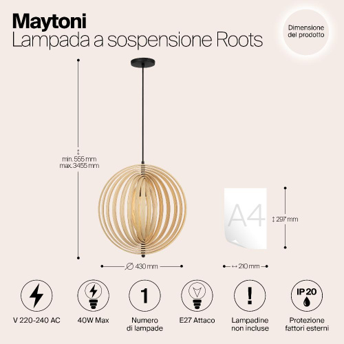 Подвесной светильник Maytoni MOD197PL-01W Подвесной светильник Maytoni MOD197PL-01W