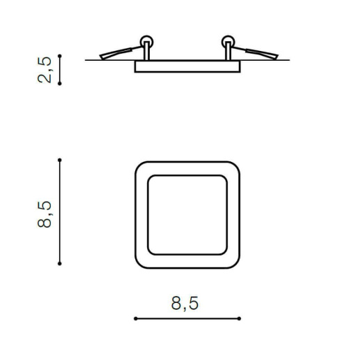 Встраиваемый светильник Azzardo Slim 9 Square AZ2833