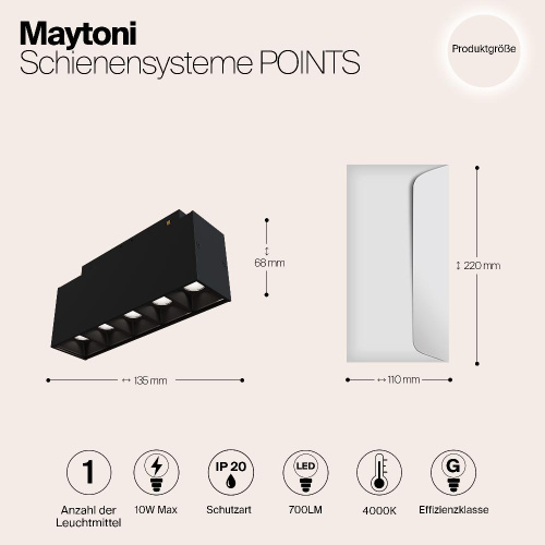 Трековый светодиодный светильник для магнитного шинопровода Maytoni Track lamps TR014-2-10W4K-B Трековый светодиодный светильник для магнитного шинопровода Maytoni Track lamps TR014-2-10W4K-B