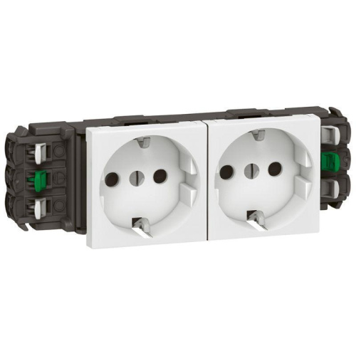 Розетка 2х2К+3 Legrand Mosaic 16А 250V белая 077402 Розетка 2х2К+3 Legrand Mosaic 16А 250V белая 077402