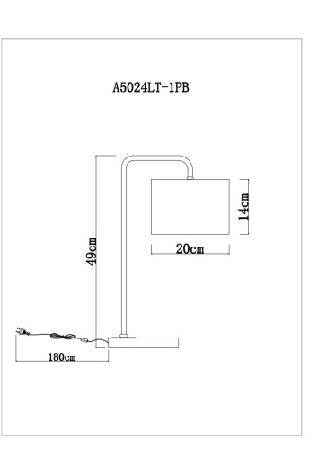 Настольная лампа Arte Lamp Rupert A5024LT-1PB Настольная лампа Arte Lamp Rupert A5024LT-1PB