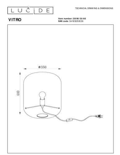 Настольная лампа Lucide Vitro 25510/35/60 Настольная лампа Lucide Vitro 25510/35/60