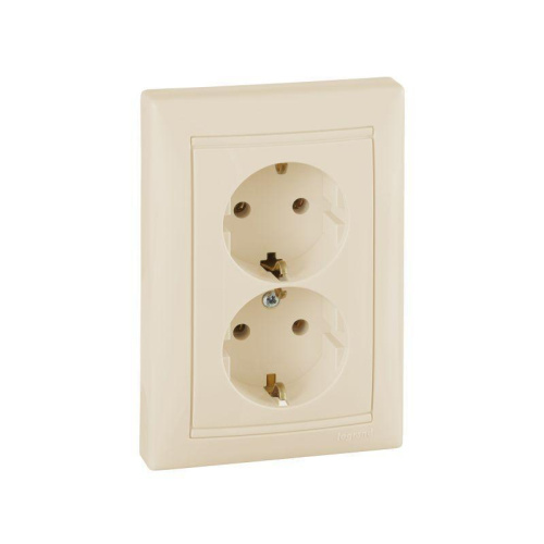 Розетка 2х2К+3 Legrand Valena 16A 250V немецкий стандарт слоновая кость 695616 Розетка 2х2К+3 Legrand Valena 16A 250V немецкий стандарт слоновая кость 695616