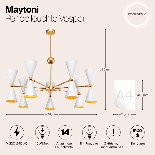 Подвесная люстра Maytoni Vesper MOD108PL-14WG