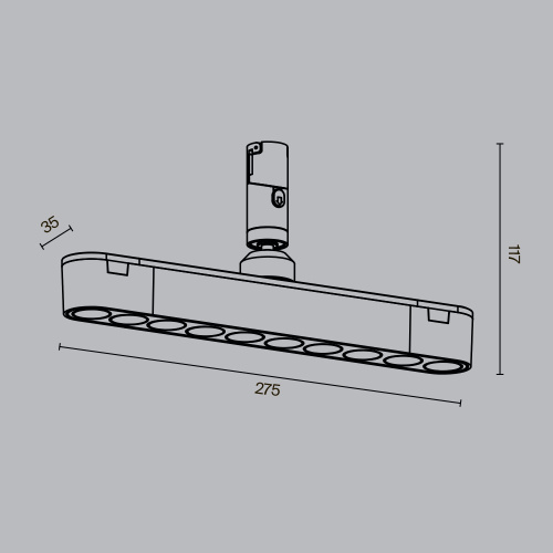 Трековый светильник Technical TR203-1-10W3K-S-B Трековый светильник Technical TR203-1-10W3K-S-B