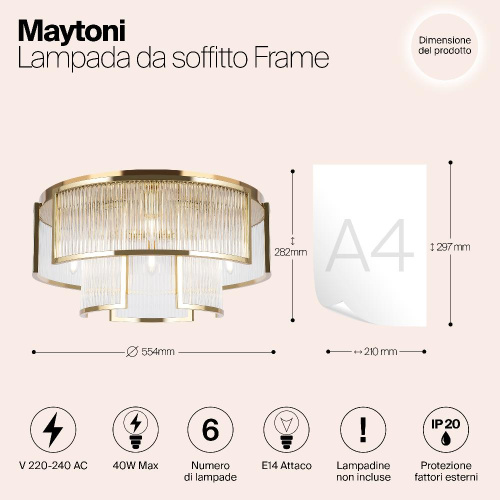 Потолочный светильник Maytoni MOD174CL-06G Потолочный светильник Maytoni MOD174CL-06G