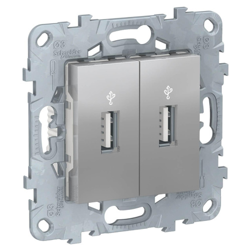 Розетка компьютерная USBx2 Schneider Electric Unica New NU542730 Розетка компьютерная USBx2 Schneider Electric Unica New NU542730