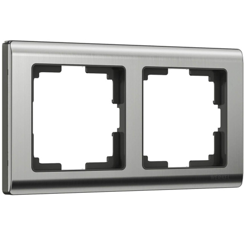 Рамка на 2 поста Werkel Metallic глянцевый никель W0021602 4690389159039 Рамка на 2 поста Werkel Metallic глянцевый никель W0021602 4690389159039
