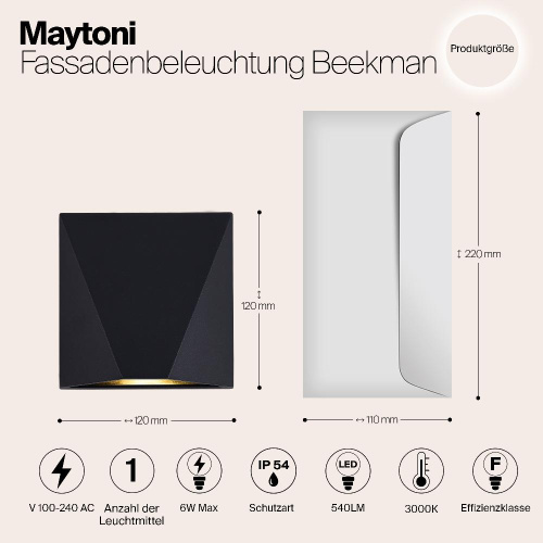 Уличный настенный светодиодный светильник Maytoni Beekman O577WL-L5B Уличный настенный светодиодный светильник Maytoni Beekman O577WL-L5B