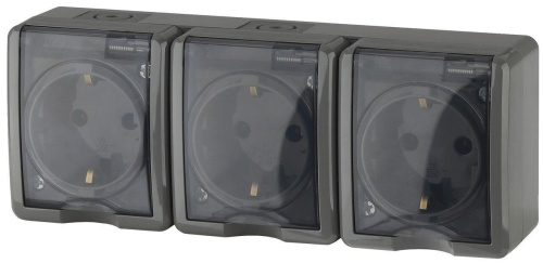 Розетка ЭРА Эксперт 3х2P+E IP54 со шторками 16A 250V 11-2406-03 Б0020723 Розетка ЭРА Эксперт 3х2P+E IP54 со шторками 16A 250V 11-2406-03 Б0020723