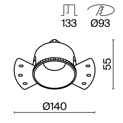 Встраиваемый светильник Technical DL051-01-GU10-RD-WMG