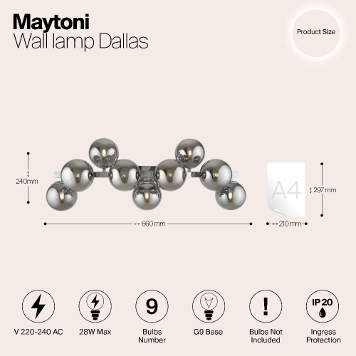 Бра Maytoni Dallas MOD547WL-09CH Бра Maytoni Dallas MOD547WL-09CH