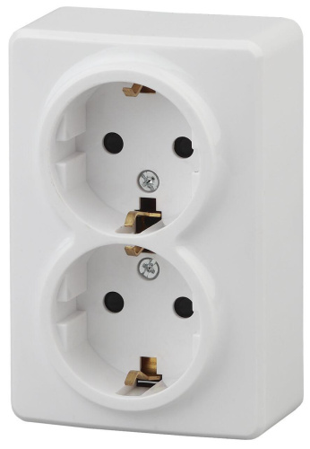 Розетка ЭРА Эксперт 2х2P E Schuko со шторками 16A 250V 11-2206-01 Б0020694 Розетка ЭРА Эксперт 2х2P E Schuko со шторками 16A 250V 11-2206-01 Б0020694