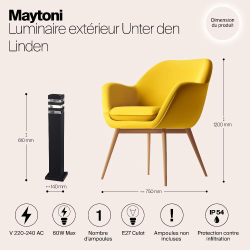 Уличный светильник Maytoni Unter den Linden O578FL-01B Уличный светильник Maytoni Unter den Linden O578FL-01B