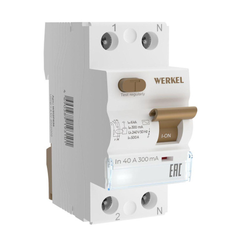 Устройство защитного отключения Werkel 1P+N 40A 300mА АС 6kА W912P404 4690389202803 Устройство защитного отключения Werkel 1P+N 40A 300mА АС 6kА W912P404 4690389202803