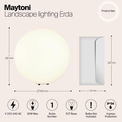 Уличный светильник Maytoni Erda O594FL-01W Уличный светильник Maytoni Erda O594FL-01W