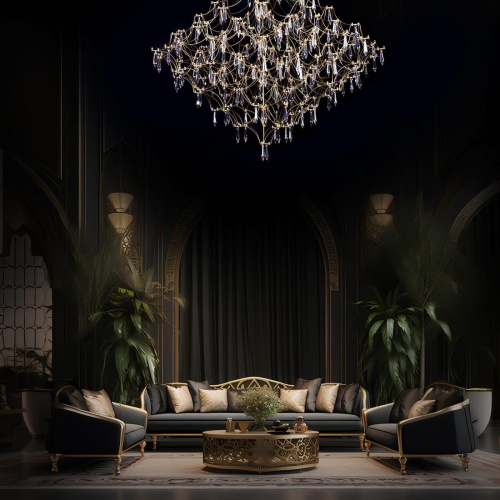 Подвесная светодиодная люстра Loft IT Mira 10259/800 Gold Asfour Подвесная светодиодная люстра Loft IT Mira 10259/800 Gold Asfour
