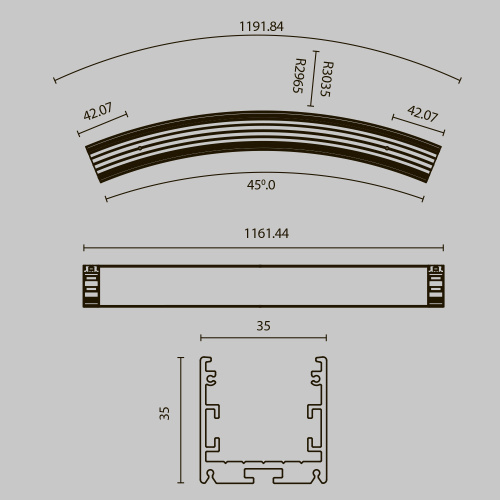 Комплектующие к светодиодной ленте Led Strip ALM-3535R-B-D-45°-3M Комплектующие к светодиодной ленте Led Strip ALM-3535R-B-D-45°-3M