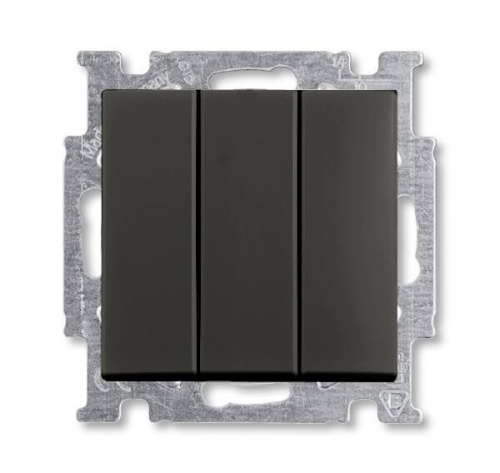 Выключатель трехклавишный ABB Basic55 16A 250V chateau-черный 2CKA001012A2173