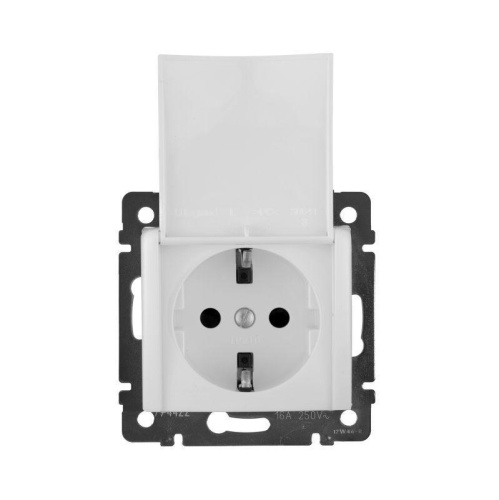 Розетка 2К+3 Legrand Valena 16A 250V с/з с крышкой винтовой зажим белый 774422 Розетка 2К+3 Legrand Valena 16A 250V с/з с крышкой винтовой зажим белый 774422