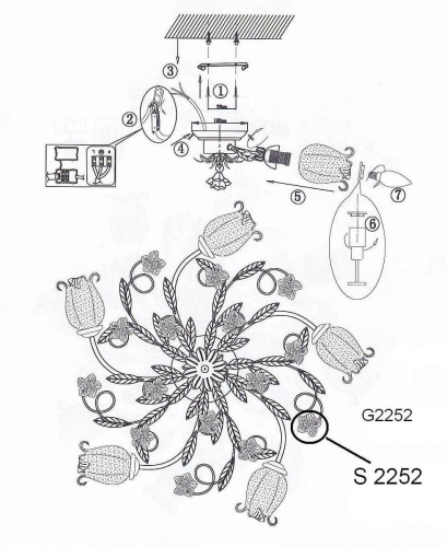 Потолочная люстра Odeon Light Ameli 2252/5C Потолочная люстра Odeon Light Ameli 2252/5C