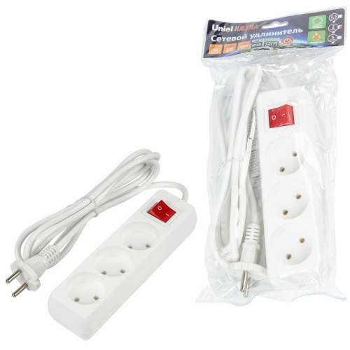 Удлинитель Uniel Ultra 3гн х 2м б/з S-CU3-2B White UL-00009994 Удлинитель Uniel Ultra 3гн х 2м б/з S-CU3-2B White UL-00009994
