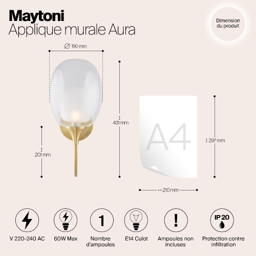 Бра Maytoni Aura MOD016WL-01BS Бра Maytoni Aura MOD016WL-01BS