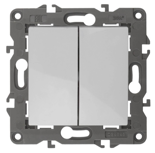 Переключатель двухклавишный ЭРА Elegance 10AX 250V 14-1106-01 Б0034243 Переключатель двухклавишный ЭРА Elegance 10AX 250V 14-1106-01 Б0034243