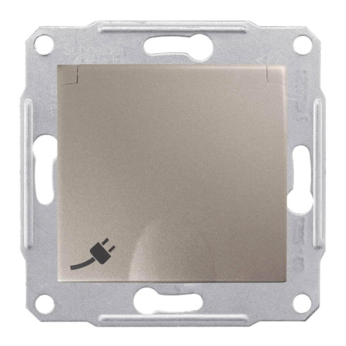Розетка Schneider Electric Sedna с/з со шторками и крышкой 16A 250V SDN3100168