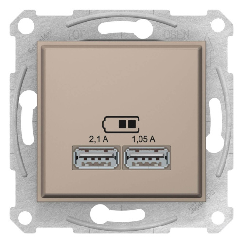 Розетка компьютерная 2xUSB Schneider Electric Sedna 2,1A SDN2710268 Розетка компьютерная 2xUSB Schneider Electric Sedna 2,1A SDN2710268