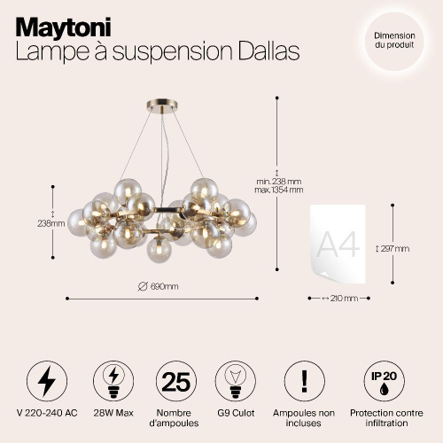 Подвесной светильник Maytoni MOD548PL-25G