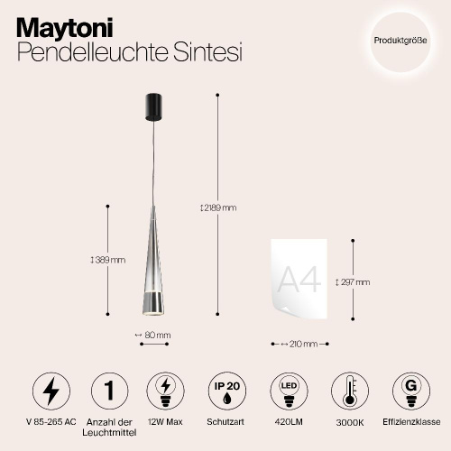 Подвесной светильник Maytoni P090PL-L12CH3K